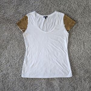 Women's GAP short sleeve gold sequin top